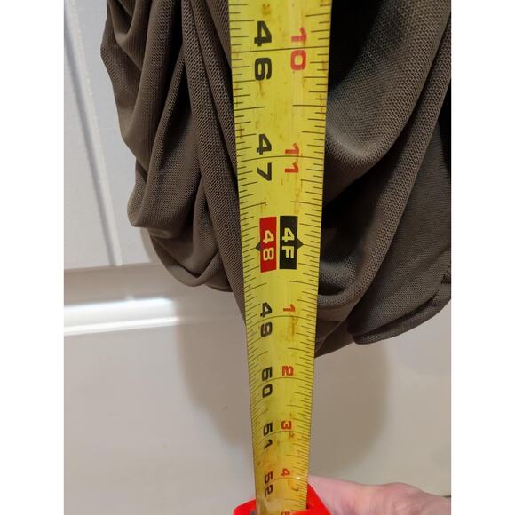 Women's Revamped Olive Green Mesh Bodycon Ruched Maxi Slimming Dress Size 2 - Picture 8 of 9